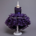 Mariage Princesse Rose Purple Couleur Fantaisie 2020 Enfants Robe de fleur d'or rose pour la désherbage